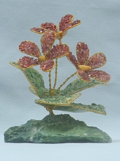 Drei Blumen (± 10 cm) mit Jaspis